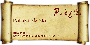 Pataki Éda névjegykártya