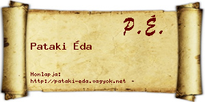 Pataki Éda névjegykártya